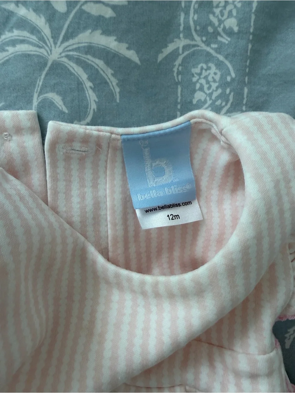 Bella Bliss Pink and White Striped Infant Romper with Ruffle Detail